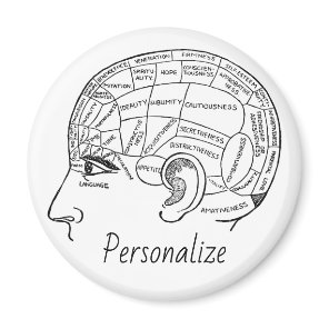 Psychology vintage phrenology psychiatry brain  magnet