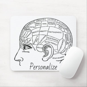 Psychology vintage phrenology psychiatry brain mouse pad