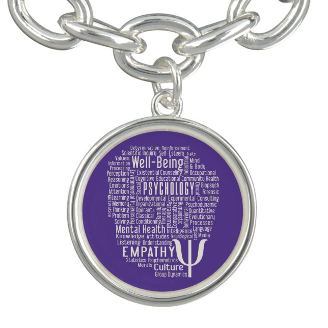 PSYCHOLOGY Word Cloud charms & bracelets (Design)