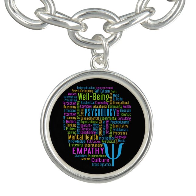 PSYCHOLOGY Word Cloud charms & bracelets (Design)