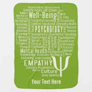 PSYCHOLOGY Word Cloud custom color baby blanket