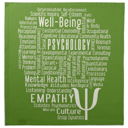 PSYCHOLOGY Word Cloud custom color cloth napkins