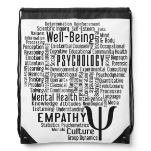 PSYCHOLOGY Word Cloud custom color daypack Drawstring Bag
