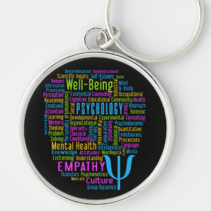 PSYCHOLOGY Word Cloud custom color key chain