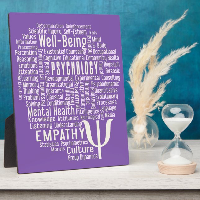 PSYCHOLOGY Word Cloud custom color plaque (Side)
