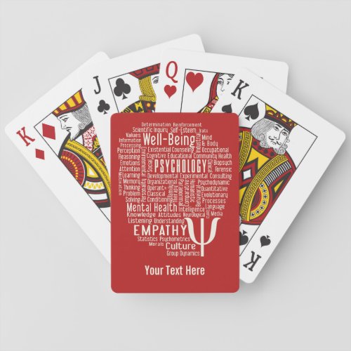 PSYCHOLOGY Word Cloud custom color playing cards