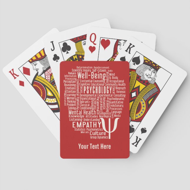 PSYCHOLOGY Word Cloud custom color playing cards (Back)