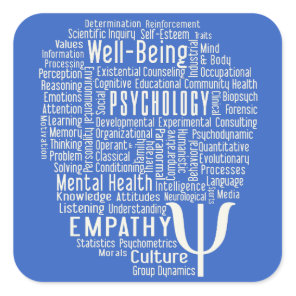 PSYCHOLOGY Word Cloud custom color stickers