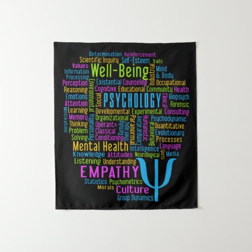 PSYCHOLOGY Word Cloud custom color Tapestry