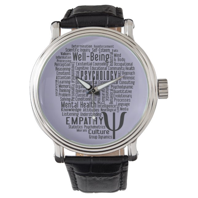 PSYCHOLOGY Word Cloud custom color watches (Front)