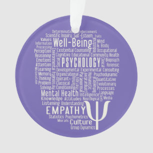 PSYCHOLOGY Word Cloud custom colour ornament