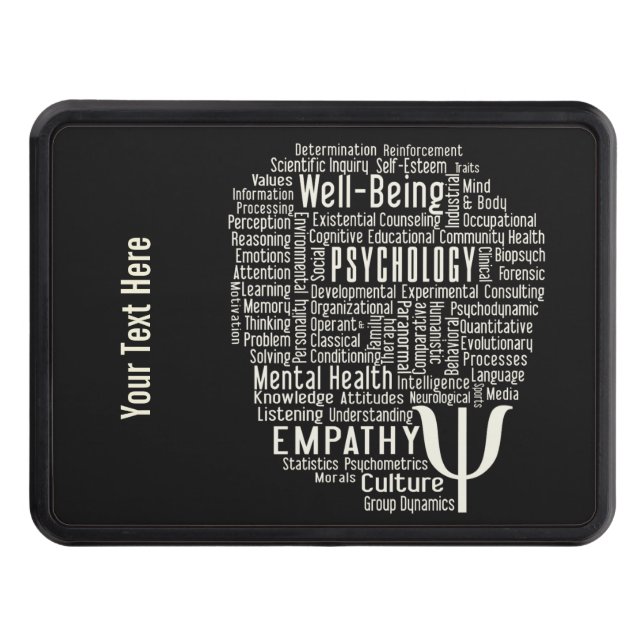 PSYCHOLOGY Word Cloud custom hitch cover (Front)