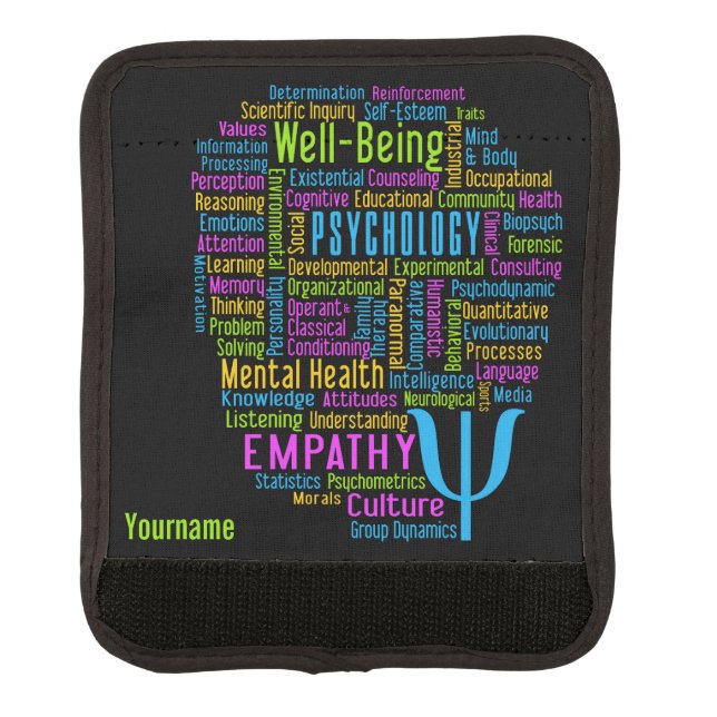 PSYCHOLOGY Word Cloud custom luggage handle wrap (Front)