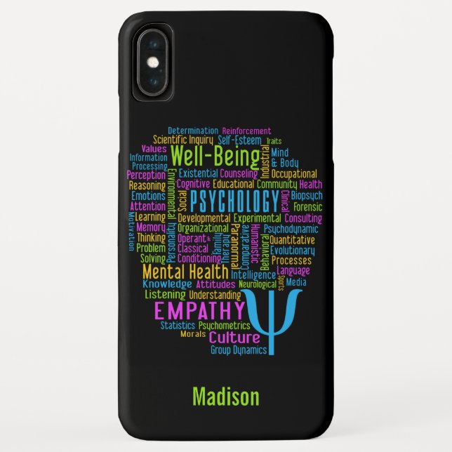 PSYCHOLOGY Word Cloud custom name & color cases (Back)