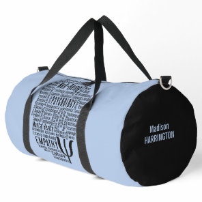 PSYCHOLOGY Word Cloud custom name & color Duffle Bag