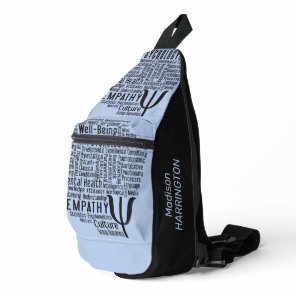 PSYCHOLOGY Word Cloud custom name & color Sling Bag