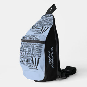 PSYCHOLOGY Word Cloud custom name & color Sling Bag