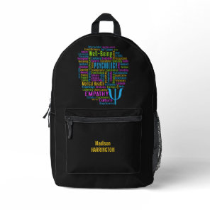 PSYCHOLOGY Word Cloud custom name Printed Backpack