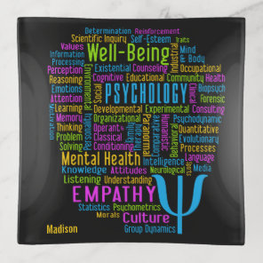 PSYCHOLOGY Word Cloud custom name Trinket Tray