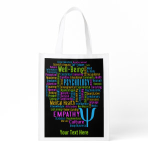 PSYCHOLOGY Word Cloud custom reusable bag