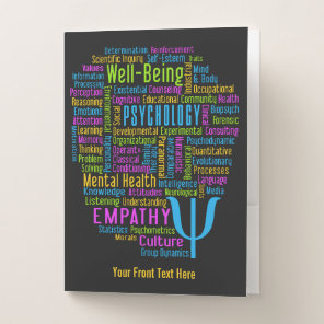 PSYCHOLOGY Word Cloud custom text & color Pocket Folder