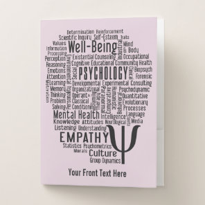 PSYCHOLOGY Word Cloud custom text & color Pocket Folder