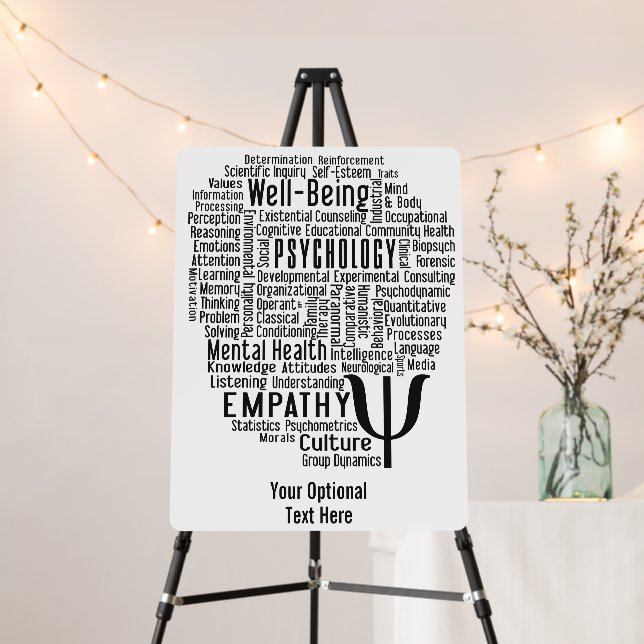 PSYCHOLOGY Word Cloud custom text Foam Board (In Situ (Stand))