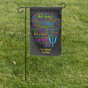 PSYCHOLOGY Word Cloud custom text Garden Flag