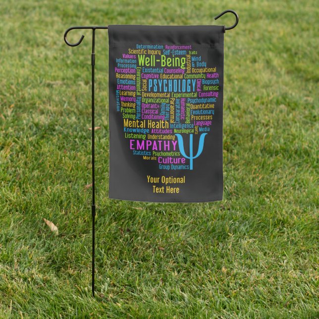 PSYCHOLOGY Word Cloud custom text Garden Flag (In SItu)