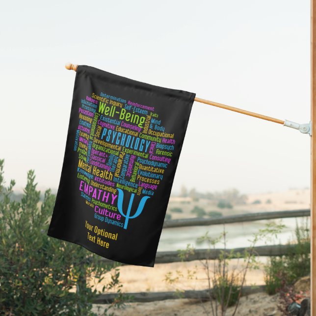 PSYCHOLOGY Word Cloud custom text House Flag (Insitu (Back))