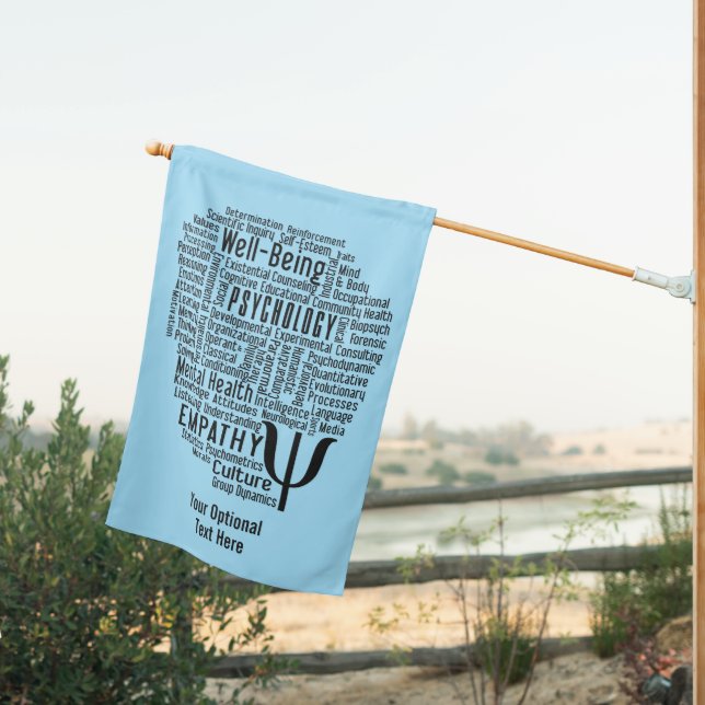 PSYCHOLOGY Word Cloud custom text House Flag (Insitu (Back))