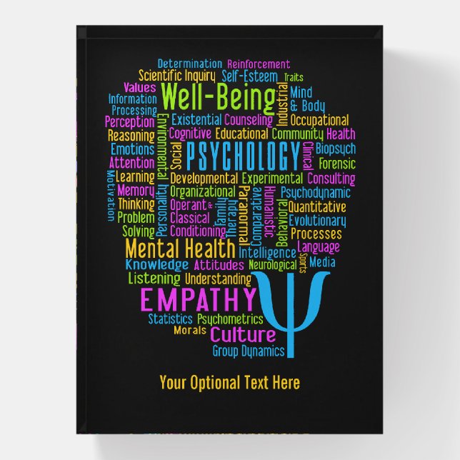 PSYCHOLOGY Word Cloud custom text Paperweight (Vertical)