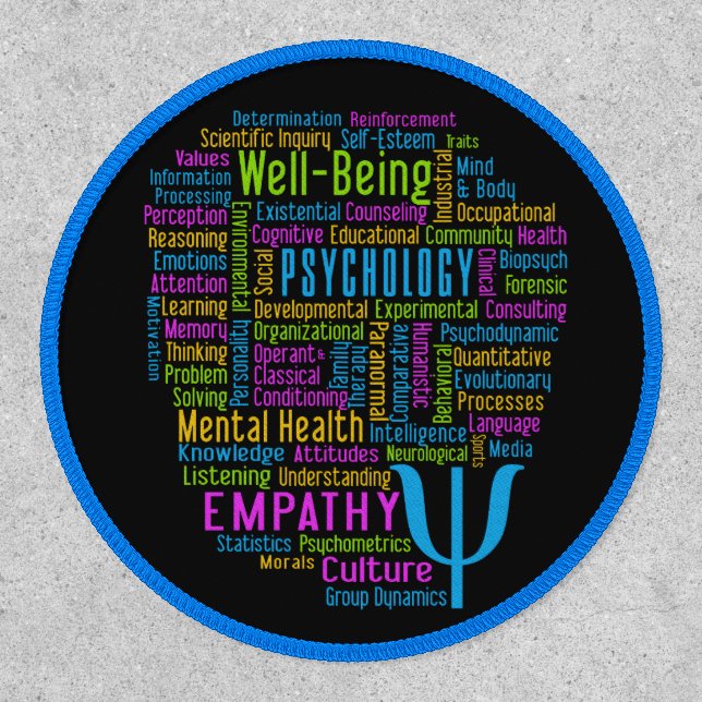 PSYCHOLOGY Word Cloud Patch (Front)