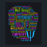 PSYCHOLOGY Word Cloud poster<br><div class="desc">Using the "customize it" function, you can change (edit) the background color of this item and add your own text if you wish. See my store for more items with this design.</div>