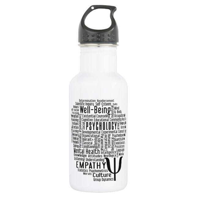 PSYCHOLOGY Word Cloud Water Bottle (Front)