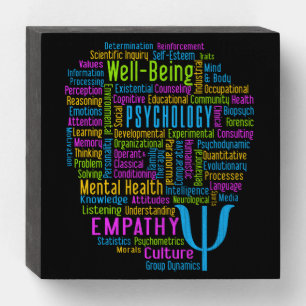 PSYCHOLOGY Word Cloud Wooden Box Sign
