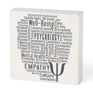 PSYCHOLOGY Word Cloud Wooden Box Sign