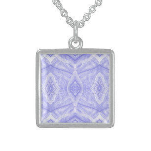 Psychomachia Purple Abstract Watercolor Art Sterling Silver Necklace