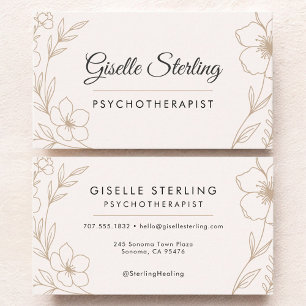 Psychotherapist Botanical Floral  Business Card