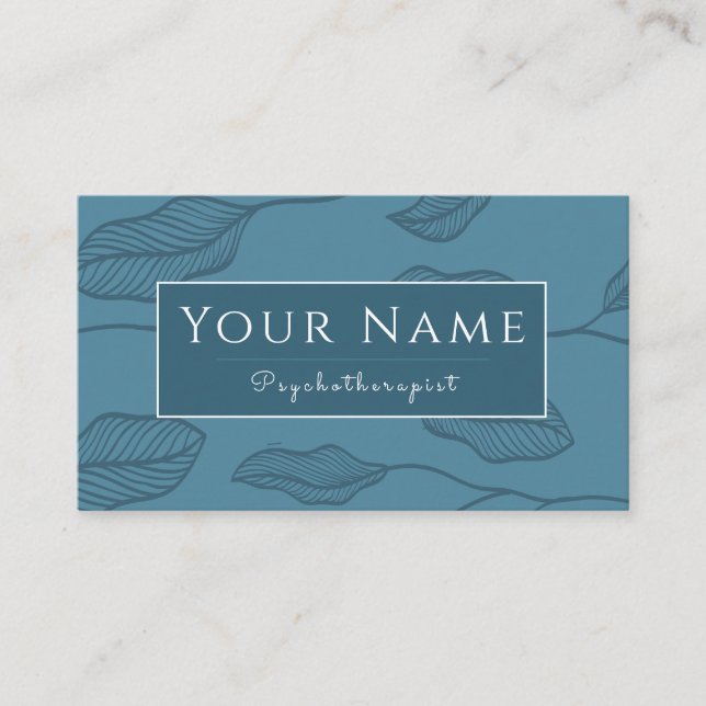 Psychotherapist Calm Leaf Plant Pattern Nature     Business Card (Front)