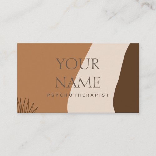 Psychotherapist Family Counselor Drawn Nature Boho Business Card