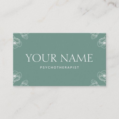 Psychotherapist Family Counselor Elegant Classy  B Business Card