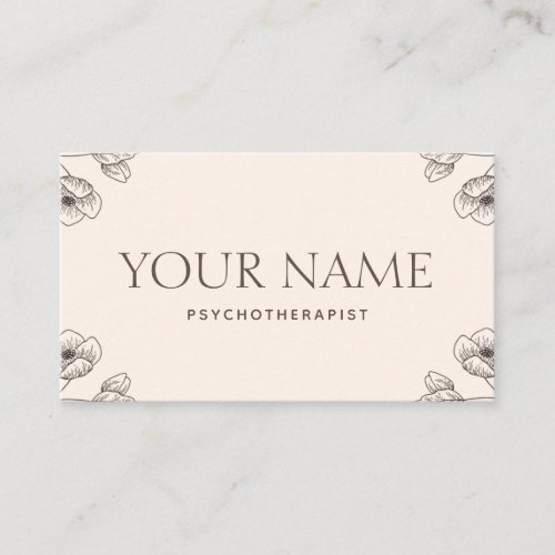 Psychotherapist Family Counselor Elegant Classy  B Business Card