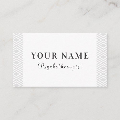 Psychotherapist Mental Health Counselor White Boho Business Card