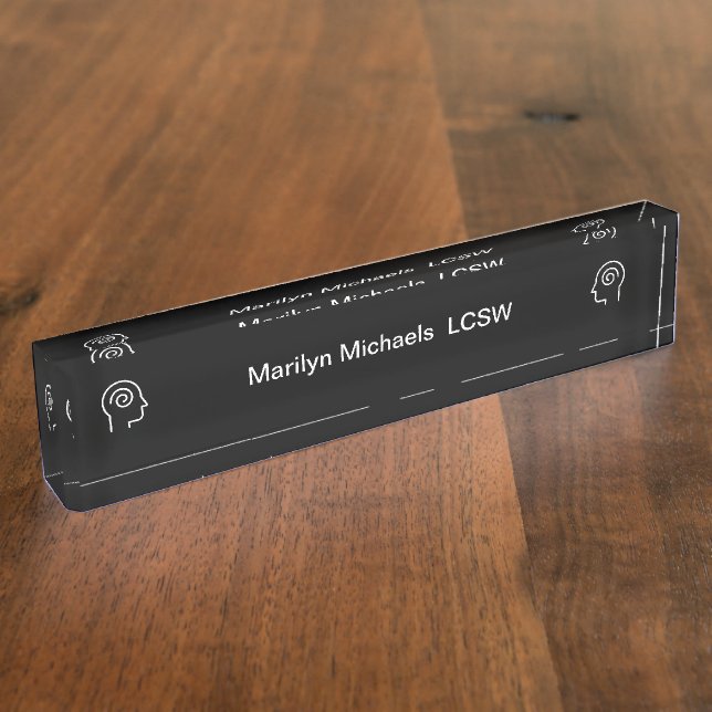 Psychotherapist Professional Office Desk Name Plate (Side)