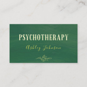 Psychotherapist Psychologist Hand Drawn Greenery   Business Card