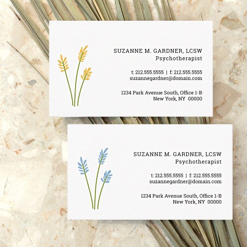 Psychotherapist Simple Yellow Flower Business Card