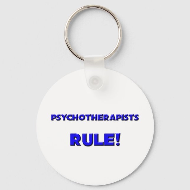 Psychotherapists Rule! Keychain (Front)