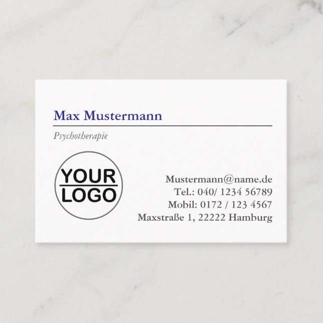 psychotherapy logo Business card (Front)