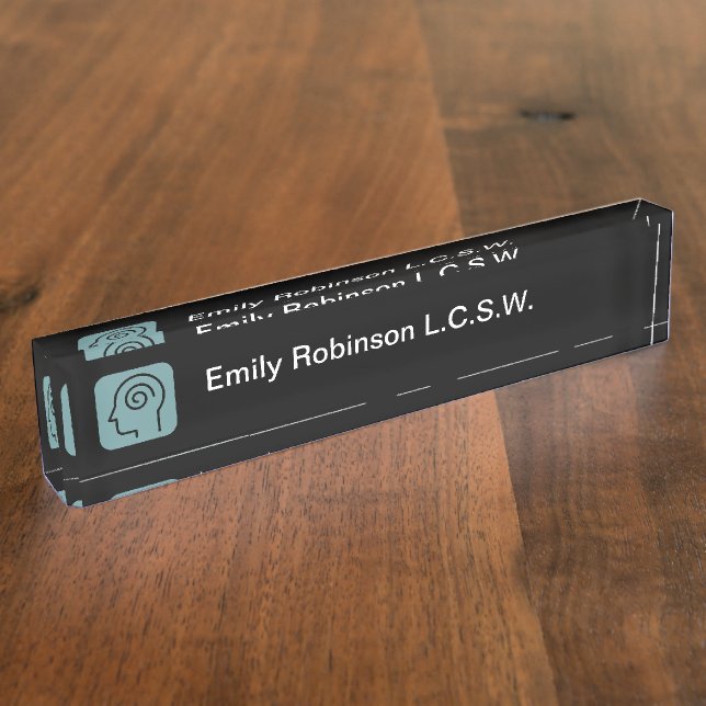 Psychotherapy Mental Health Counseling Desk Name Plate (Side)